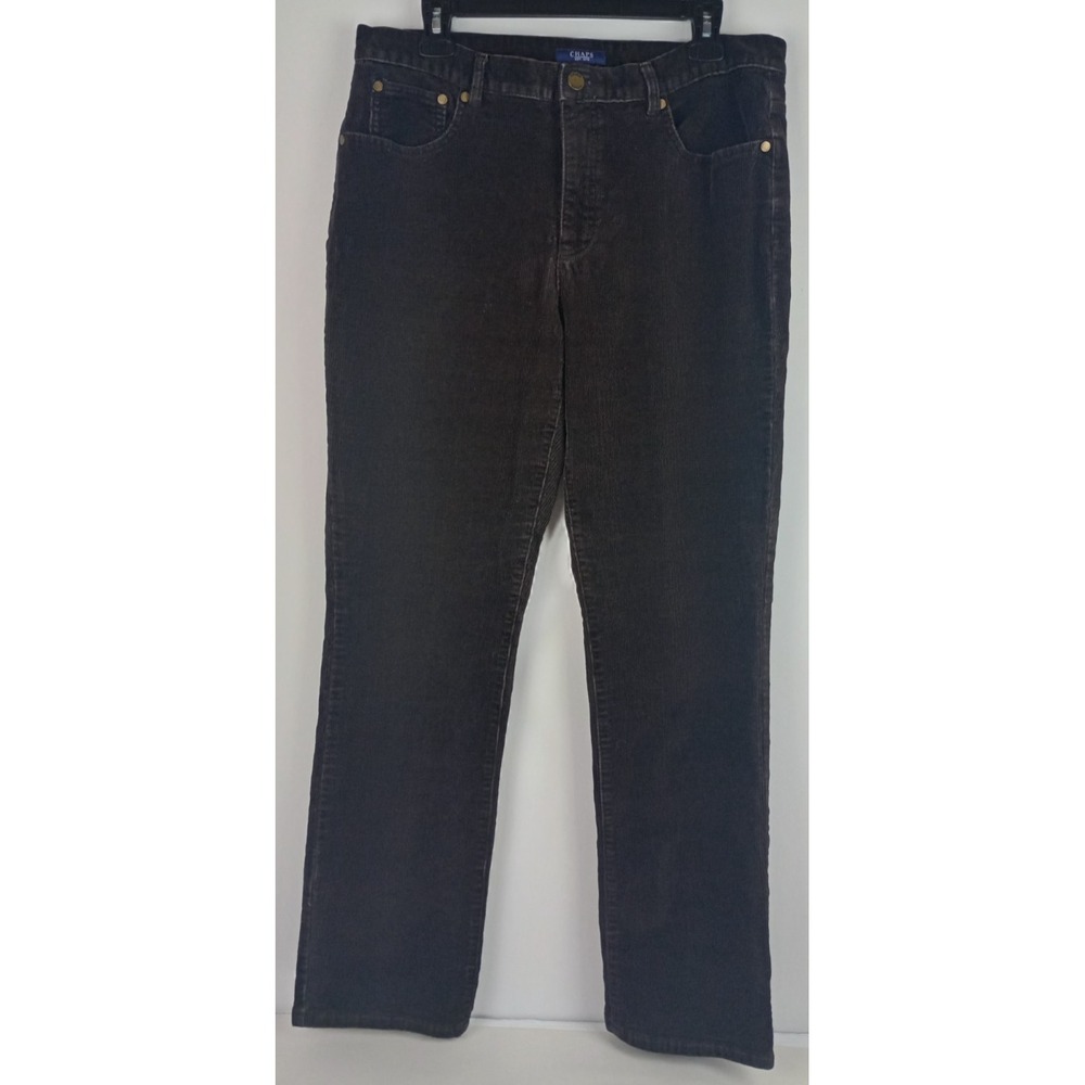 Chaps Women's 12 Dark Brown Stretch Corduroy Pants